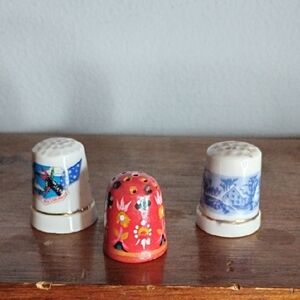 Set of Three Decorative Thimbles